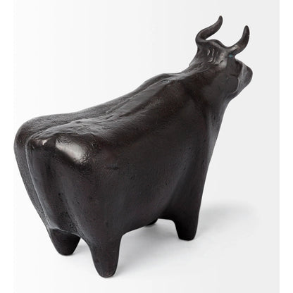 Taurus II Cast Aluminum Bull Decorative Object by Mercana in black. Made from unique in a eclectic & global style.