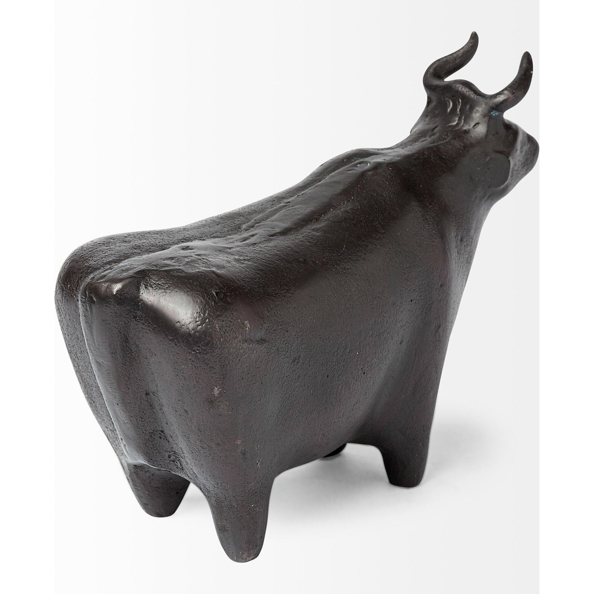 Taurus II Cast Aluminum Bull Decorative Object by Mercana in black. Made from unique in a eclectic & global style.