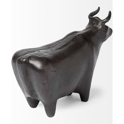 Taurus II Cast Aluminum Bull Decorative Object by Mercana in black. Made from unique in a eclectic & global style.