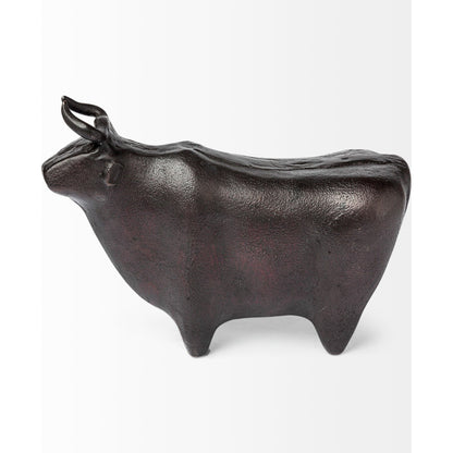Taurus II Cast Aluminum Bull Decorative Object by Mercana in black. Made from unique in a eclectic & global style.