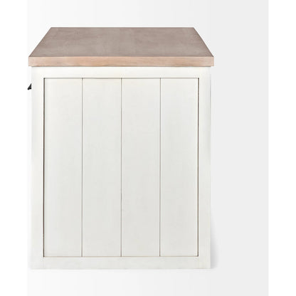 Fairview Kitchen Island by Mercana in natural, white. Made from unique in a cottage & farmhouse style.