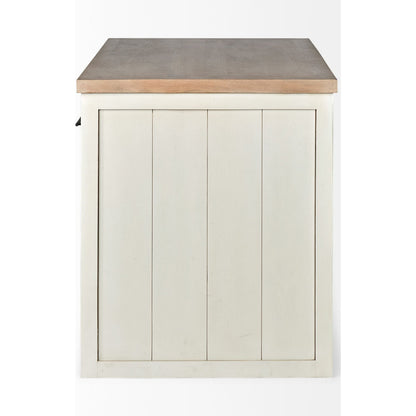 Fairview Kitchen Island by Mercana in natural, white. Made from unique in a cottage & farmhouse style.