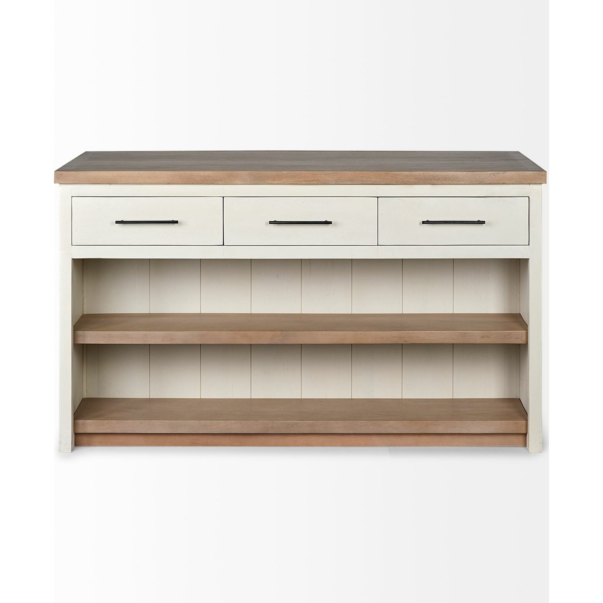 Fairview Kitchen Island by Mercana in natural, white. Made from unique in a cottage & farmhouse style.