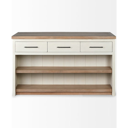 Fairview Kitchen Island by Mercana in natural, white. Made from unique in a cottage & farmhouse style.