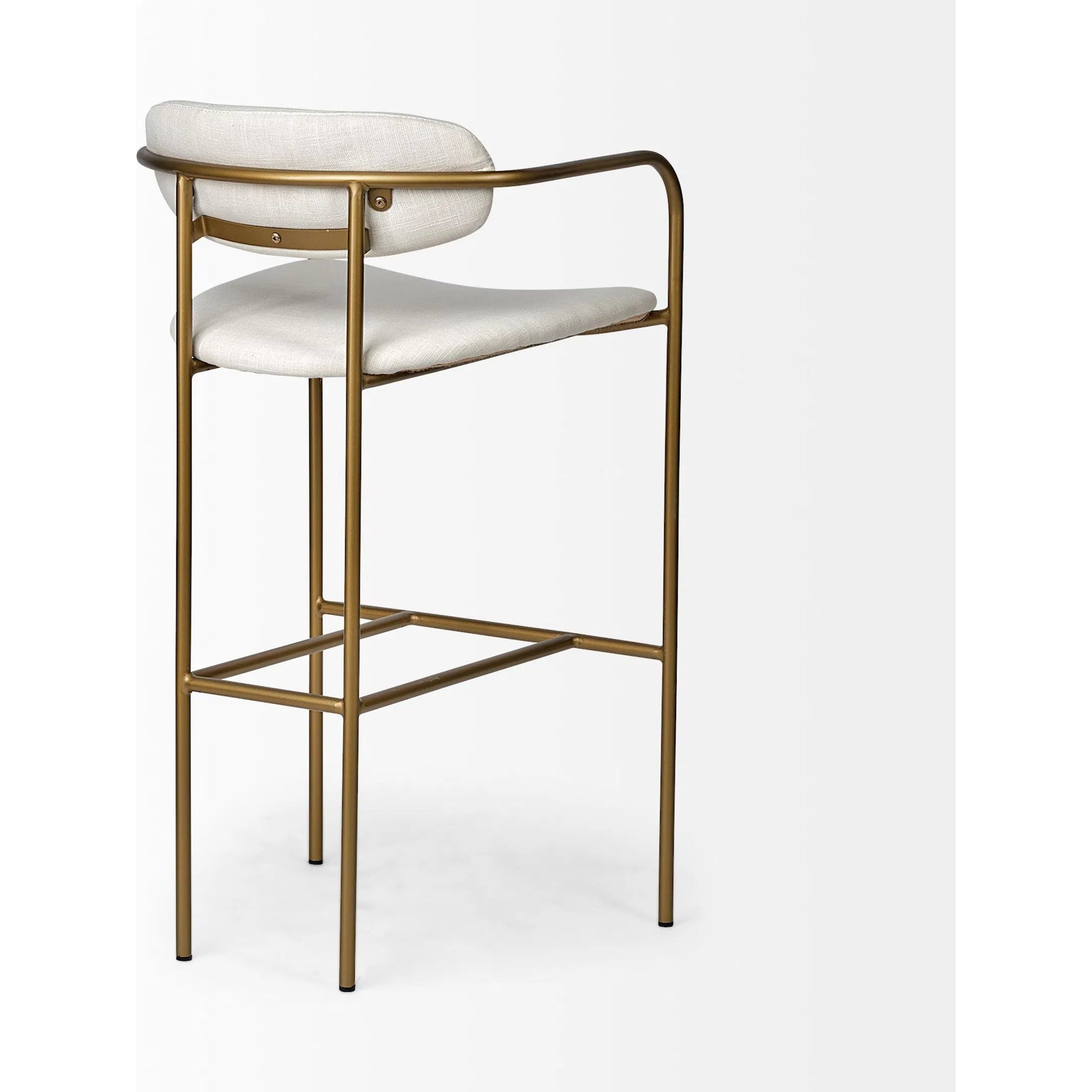 Parker Upholstered Seat Bar Stool by Mercana. Made from fabric in a modern style.