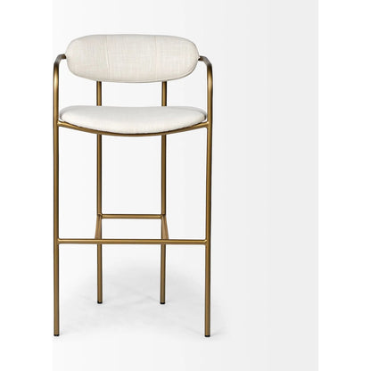 Parker Upholstered Seat Bar Stool by Mercana. Made from fabric in a modern style.