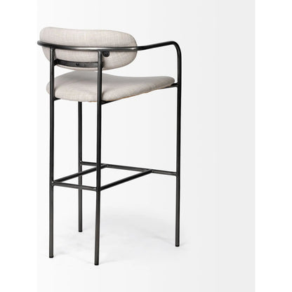 Parker Upholstered Seat Bar Stool by Mercana. Made from fabric in a modern style.