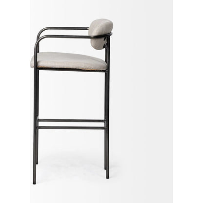 Parker Upholstered Seat Bar Stool by Mercana. Made from fabric in a modern style.
