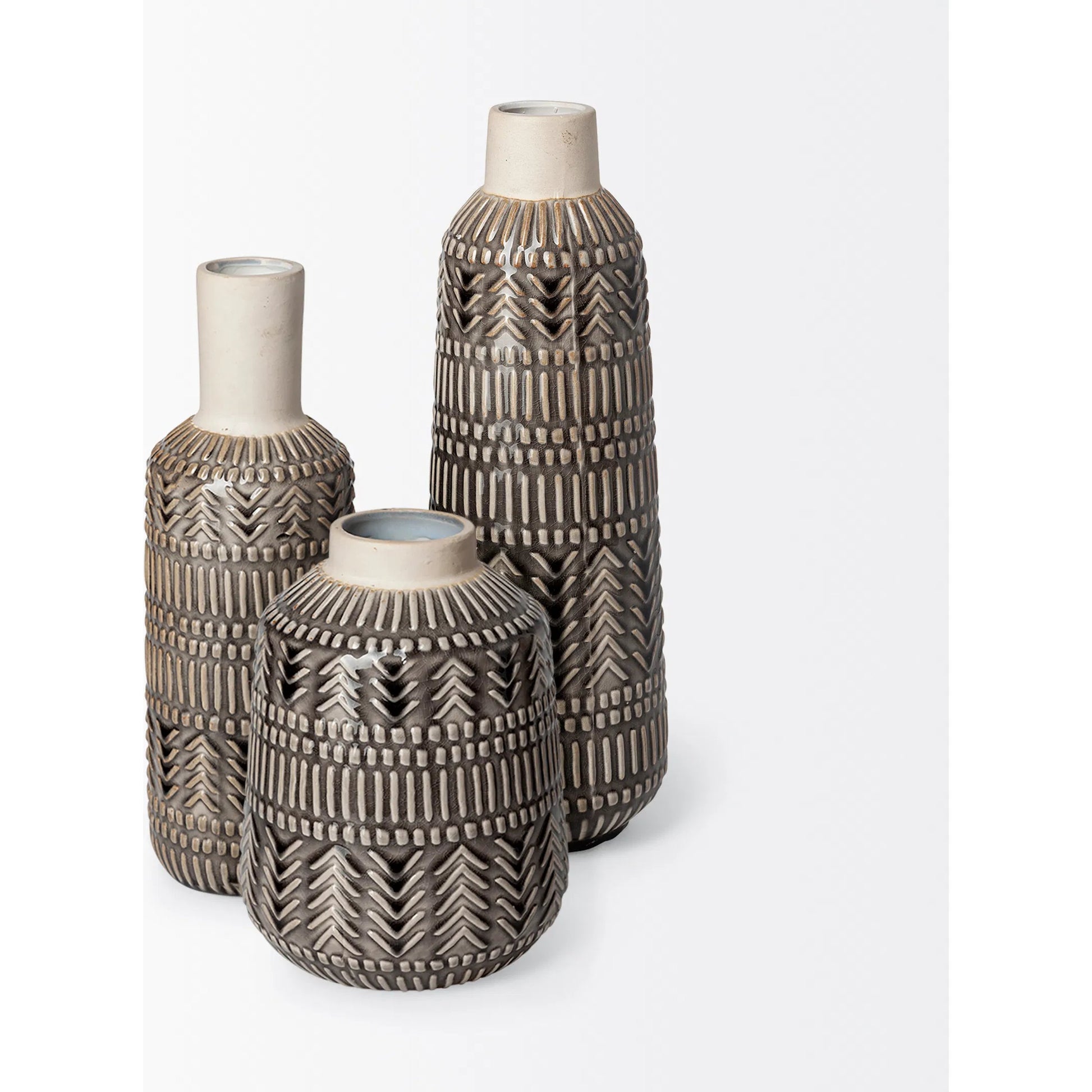 Riker I Dark Vase by Mercana in natural. Made from unique in a eclectic & global style.