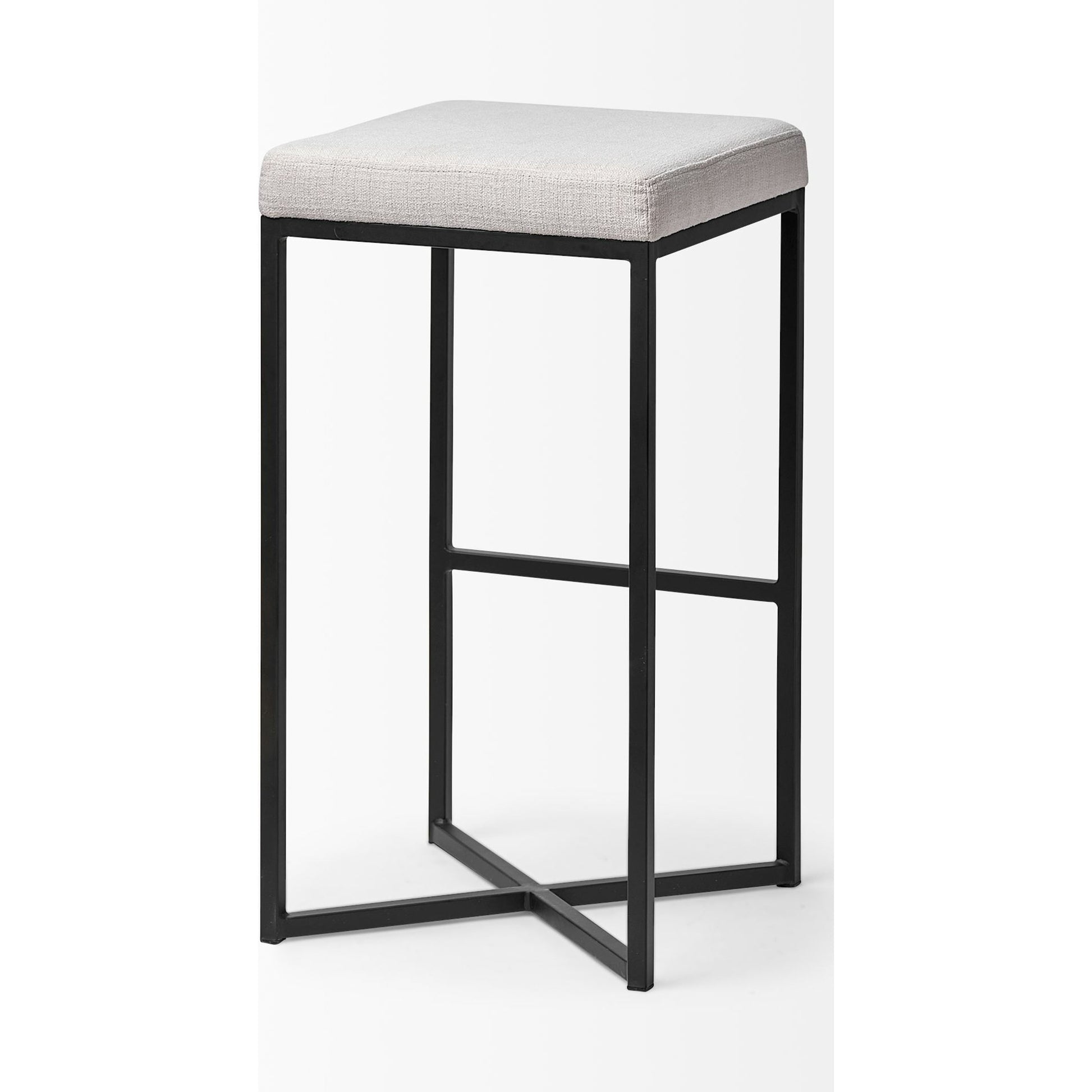 Frodo Upholstered Seat Bar/Counter Stool by Mercana in white. Made from unique in a modern style.