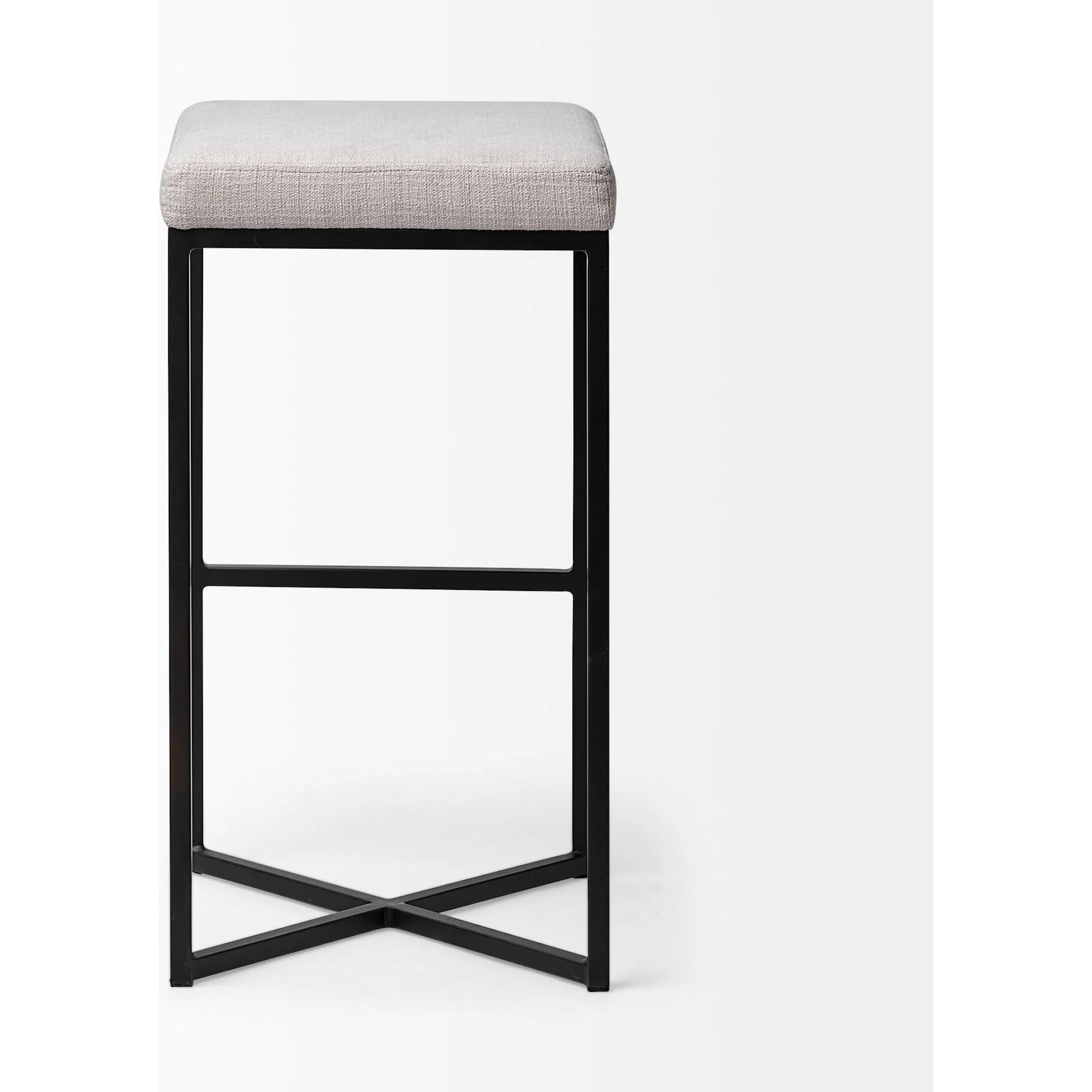Frodo Upholstered Seat Bar/Counter Stool by Mercana in white. Made from unique in a modern style.