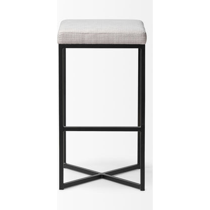 Frodo Upholstered Seat Bar/Counter Stool by Mercana in white. Made from unique in a modern style.