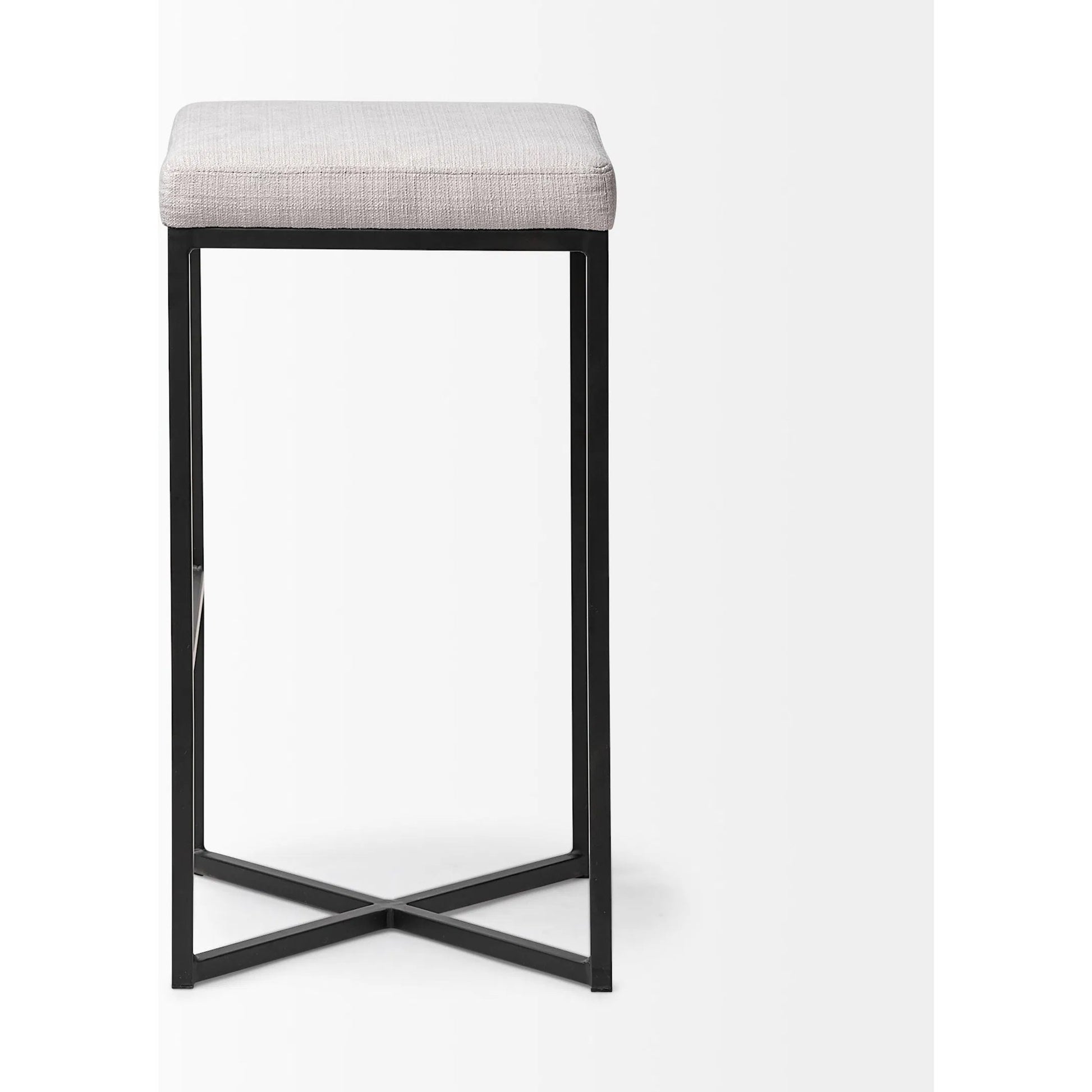 Frodo Upholstered Seat Bar/Counter Stool by Mercana in white. Made from unique in a modern style.