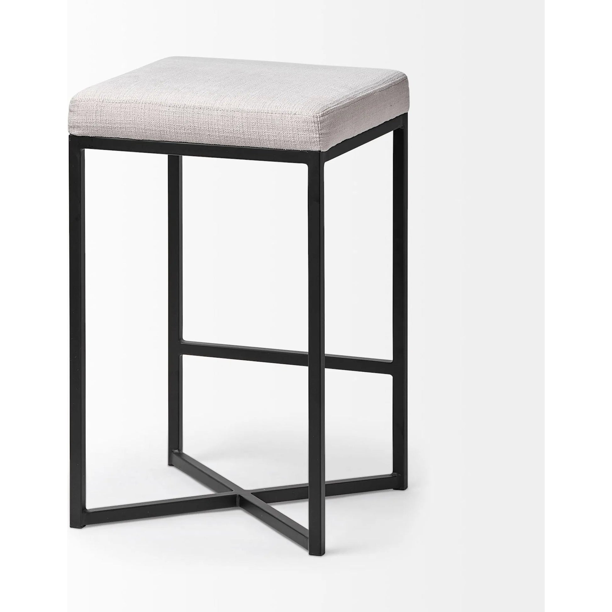 Frodo Upholstered Seat Bar/Counter Stool by Mercana in white. Made from unique in a modern style.