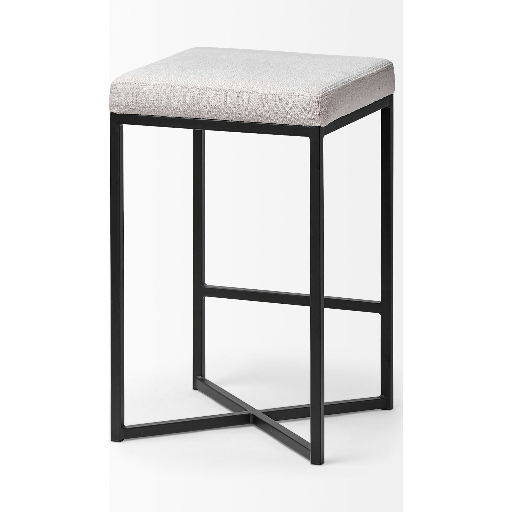 Frodo Upholstered Seat Bar/Counter Stool by Mercana in white. Made from unique in a modern style.