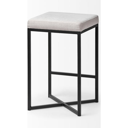 Frodo Upholstered Seat Bar/Counter Stool by Mercana in white. Made from unique in a modern style.