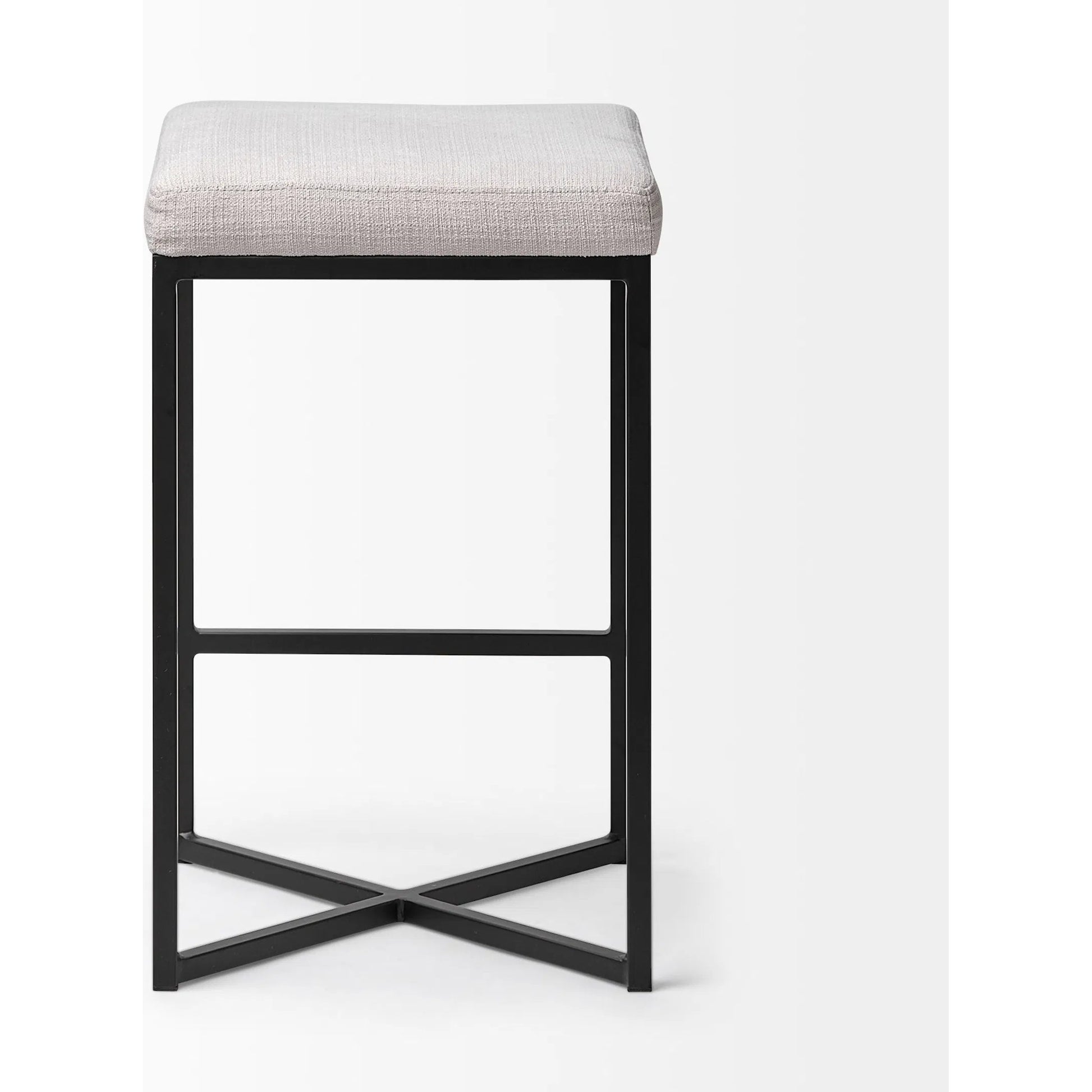 Frodo Upholstered Seat Bar/Counter Stool by Mercana in white. Made from unique in a modern style.