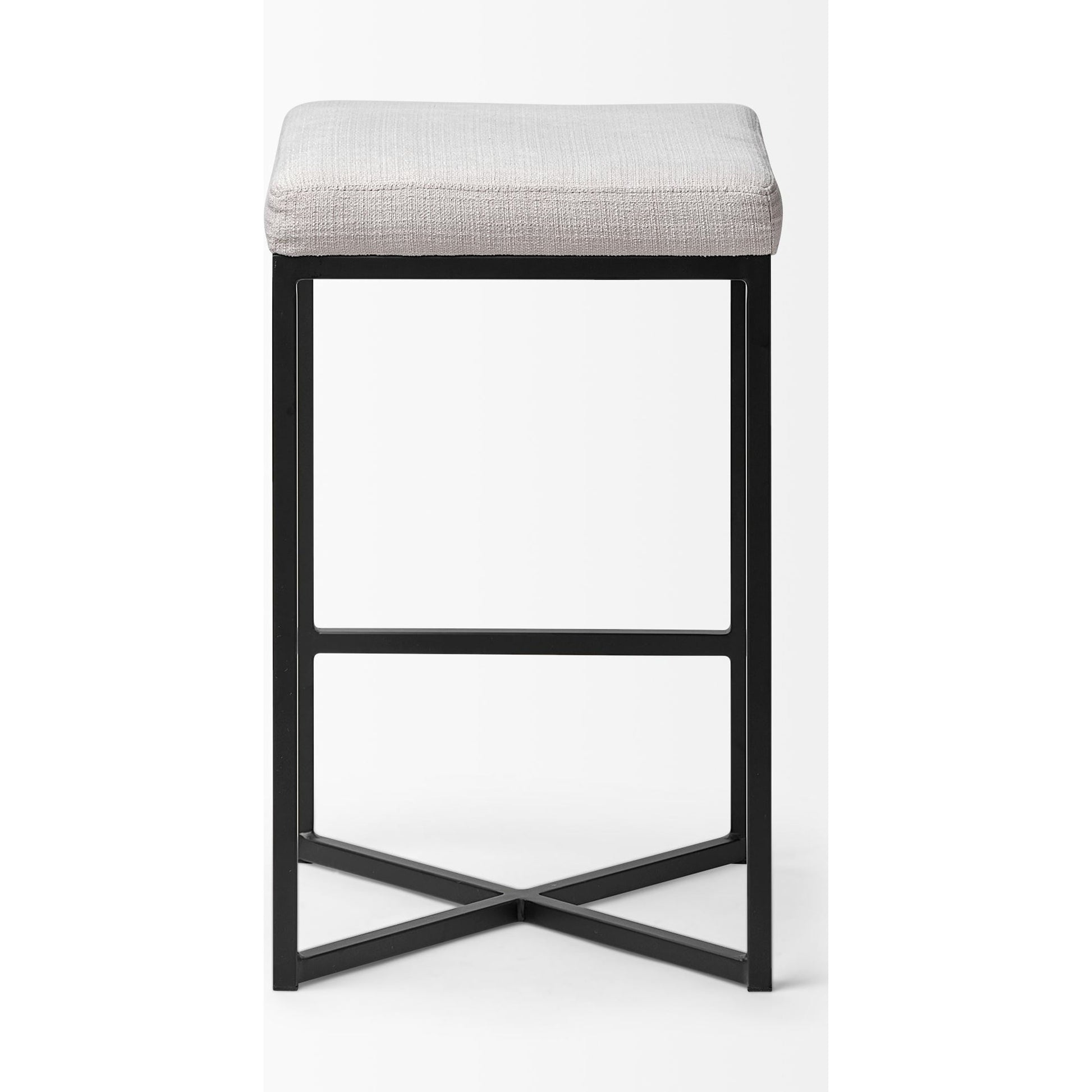 Frodo Upholstered Seat Bar/Counter Stool by Mercana in white. Made from unique in a modern style.