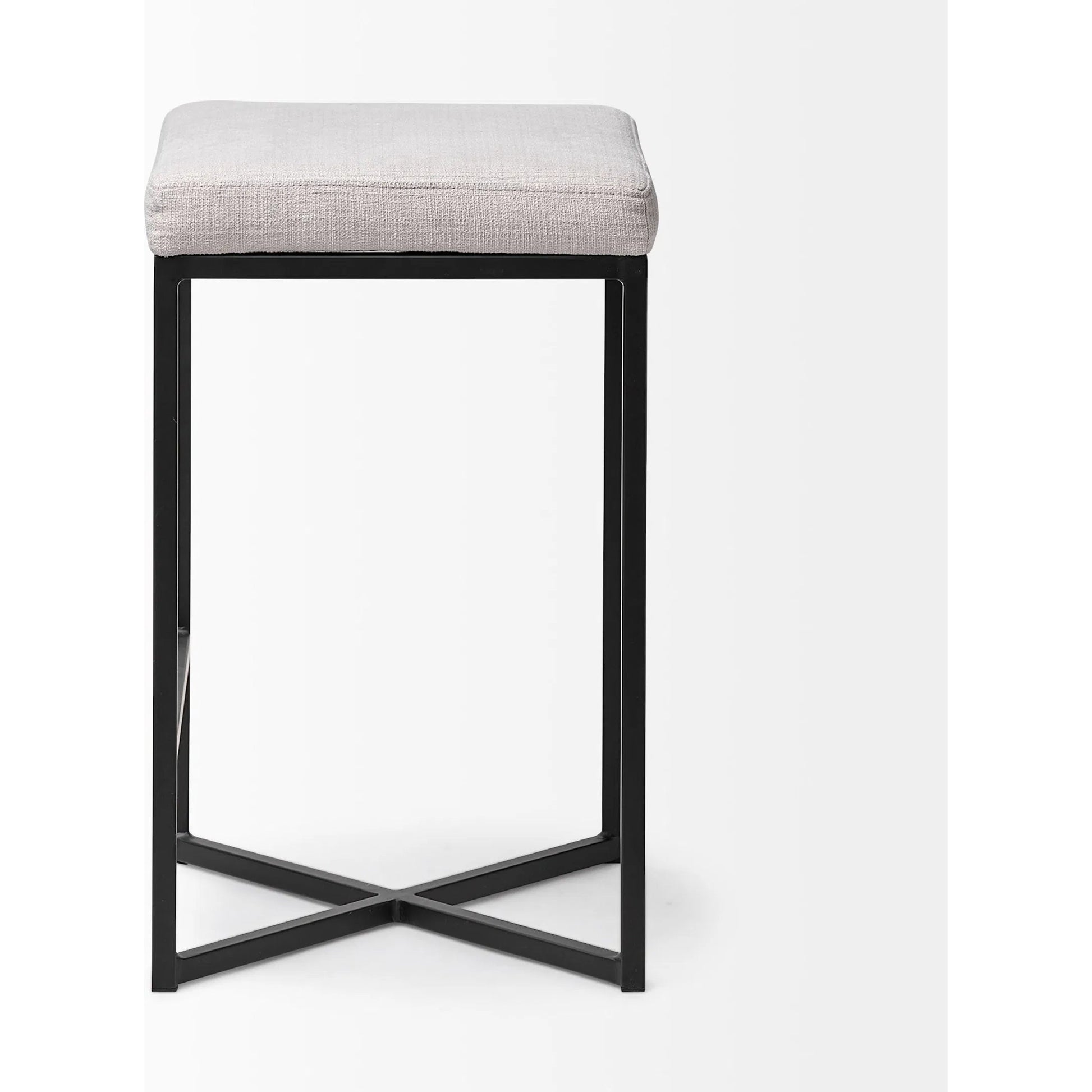 Frodo Upholstered Seat Bar/Counter Stool by Mercana in white. Made from unique in a modern style.