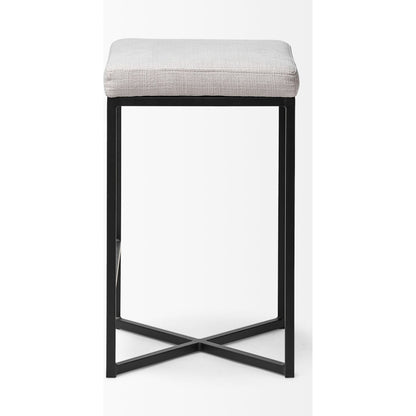 Frodo Upholstered Seat Bar/Counter Stool by Mercana in white. Made from unique in a modern style.