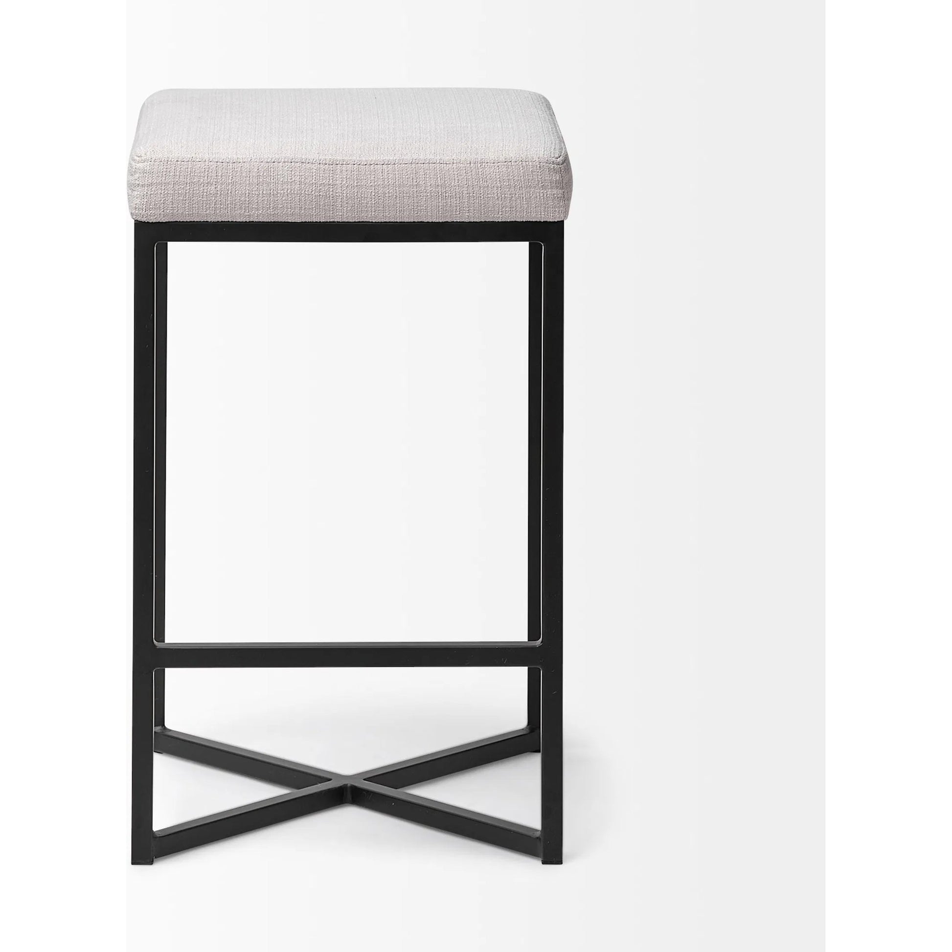 Frodo Upholstered Seat Bar/Counter Stool by Mercana in white. Made from unique in a modern style.