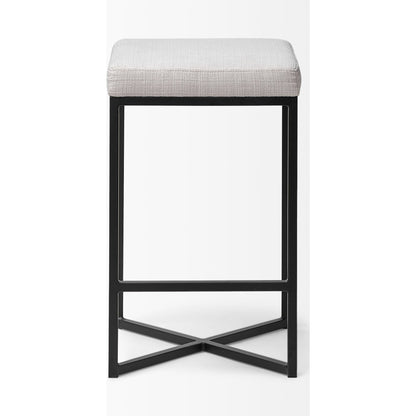 Frodo Upholstered Seat Bar/Counter Stool by Mercana in white. Made from unique in a modern style.