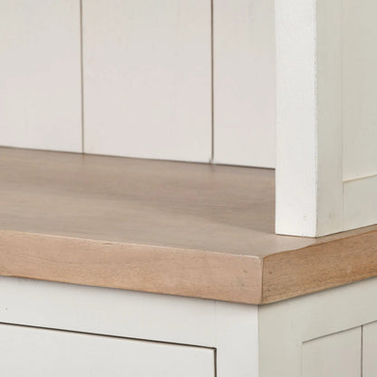 Fairview Shelving Unit by Mercana in natural, white. Made from unique in a cottage & farmhouse style.