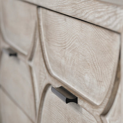 Giselle Sideboard by Mercana in light brown, whitewashed. Made from unique in a modern style.
