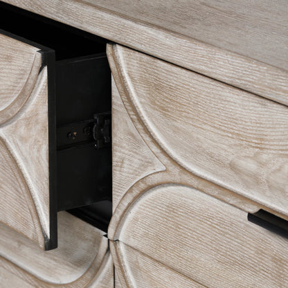 Giselle Sideboard by Mercana in light brown, whitewashed. Made from unique in a modern style.