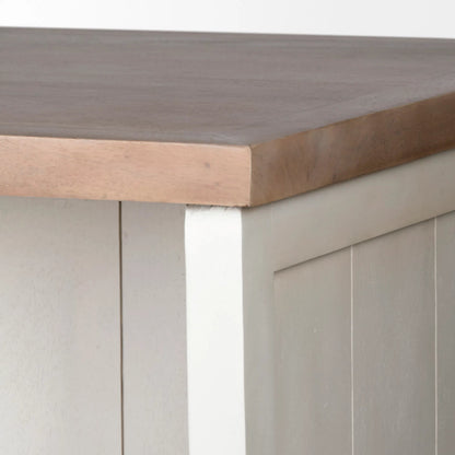 Fairview Kitchen Island by Mercana in natural, white. Made from unique in a cottage & farmhouse style.