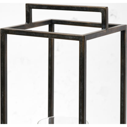 Orionis Wood Black Lantern Candle Holder by Mercana in natural. Made from unique in a modern style.