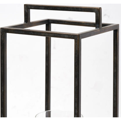 Orionis Wood Black Lantern Candle Holder by Mercana in natural. Made from unique in a modern style.