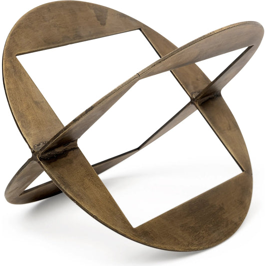 Cusco I Geometric Decorative Object by Mercana in antiqued gold. Made from unique in a eclectic & global style.