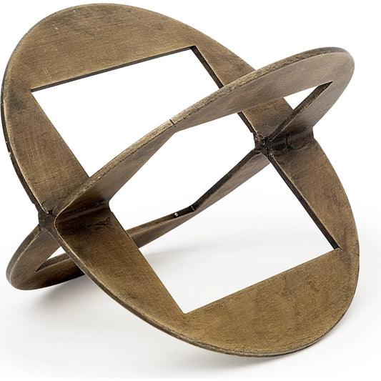 Cusco I Geometric Decorative Object by Mercana in antiqued gold. Made from unique in a eclectic & global style.