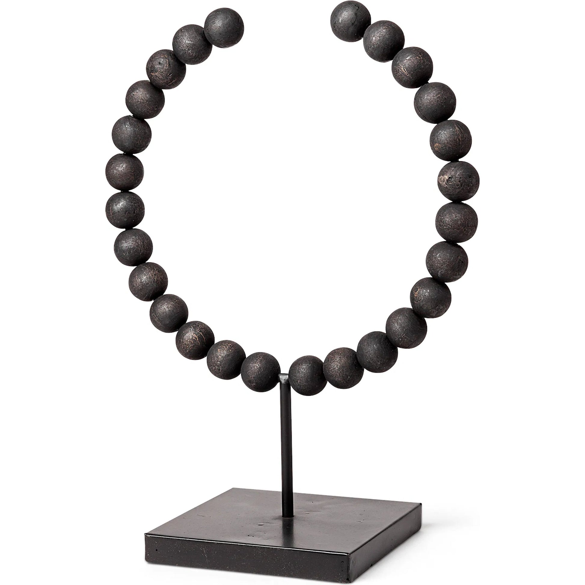 Tulane I Beaded Broken Sphere Decorative Object by Mercana in black. Made from unique in a transitional style.