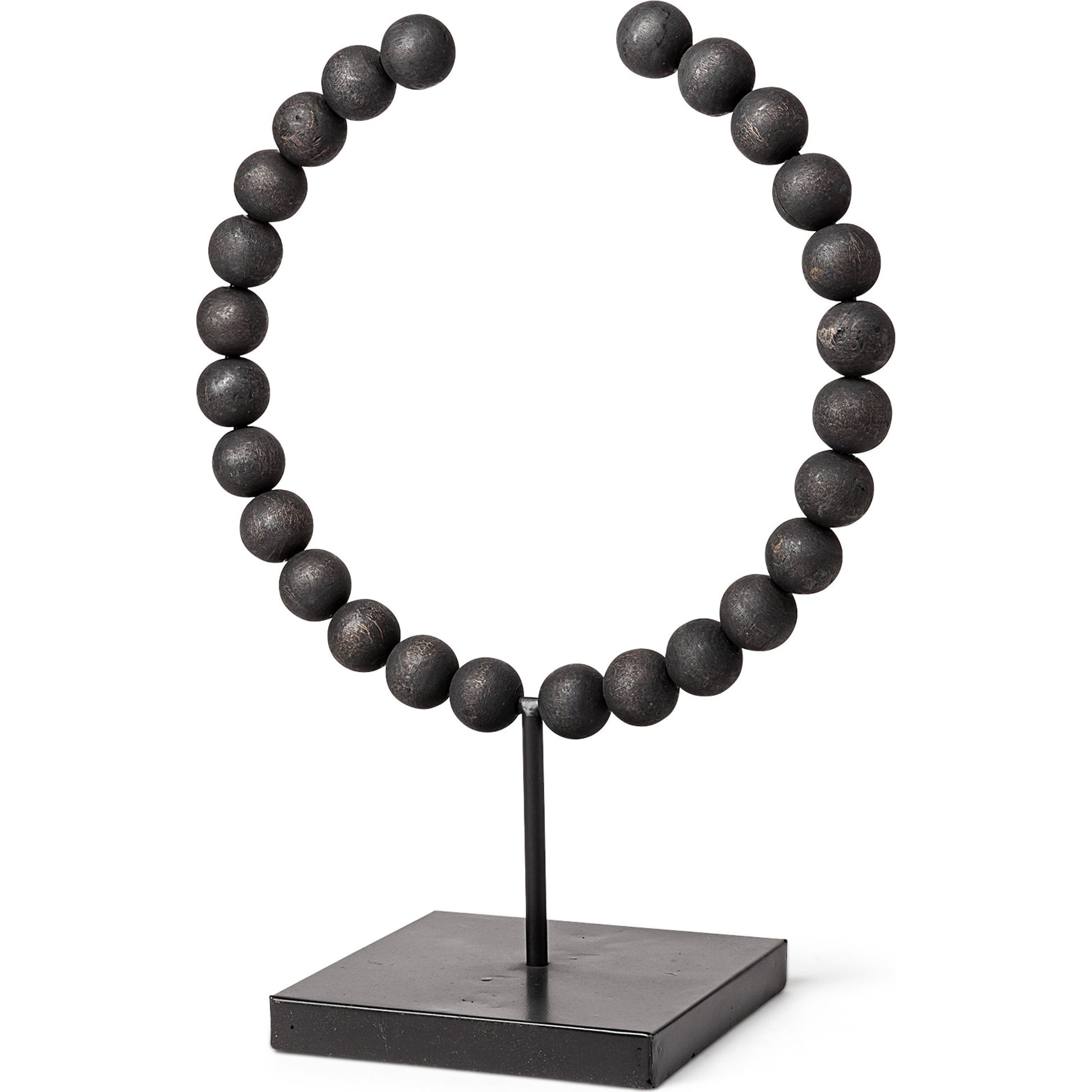 Tulane I Beaded Broken Sphere Decorative Object by Mercana in black. Made from unique in a transitional style.