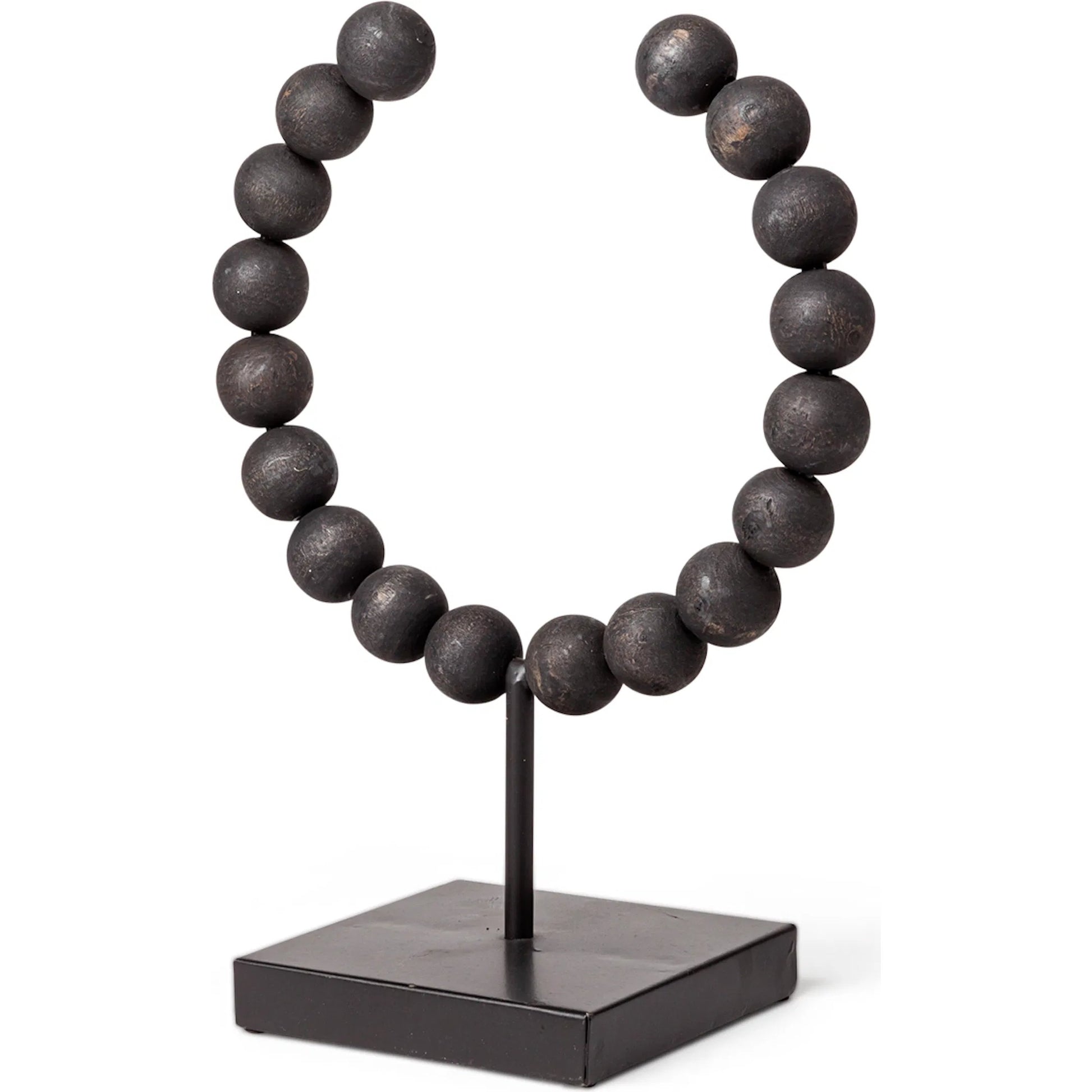 Tulane I Beaded Broken Sphere Decorative Object by Mercana in black. Made from unique in a transitional style.