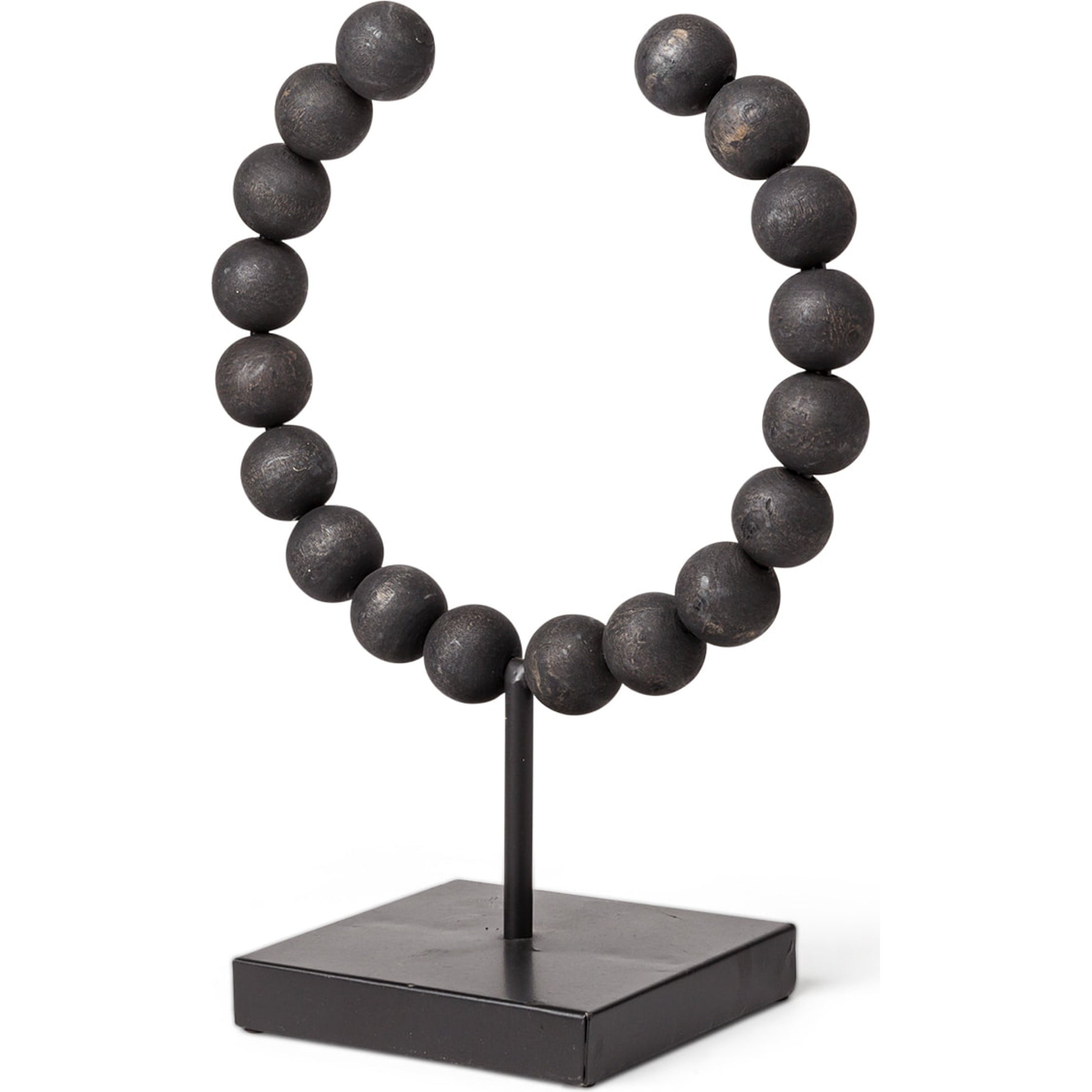 Tulane I Beaded Broken Sphere Decorative Object by Mercana in black. Made from unique in a transitional style.