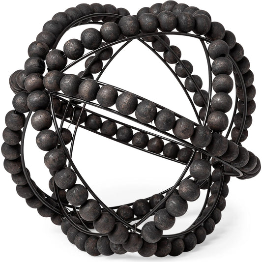 Earnhardt I Wooden Beaded Orb by Mercana in black. Made from unique in a eclectic & global style.