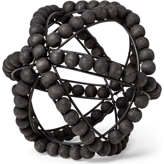 Earnhardt I Wooden Beaded Orb by Mercana in black. Made from unique in a eclectic & global style.