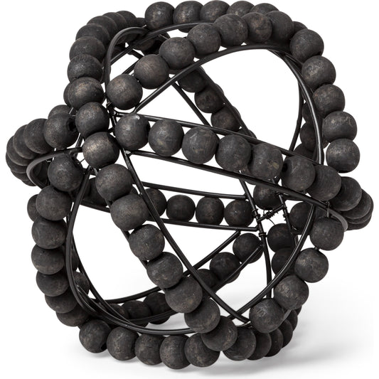 Earnhardt I Wooden Beaded Orb by Mercana in black. Made from unique in a eclectic & global style.