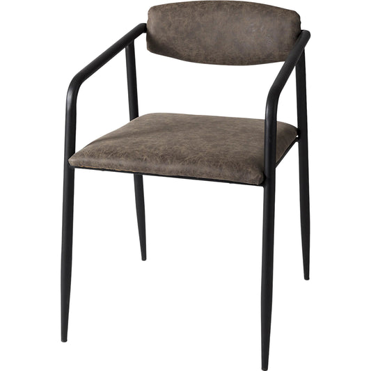 Langston Dining Chair (Set of 2) by Mercana in brown. Made from faux-leather in a modern style.