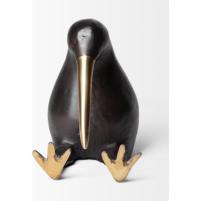 Dodo Cast Aluminum Mauritian Bird Sculpture by Mercana in black, antiqued gold. Made from unique in a eclectic & global style.