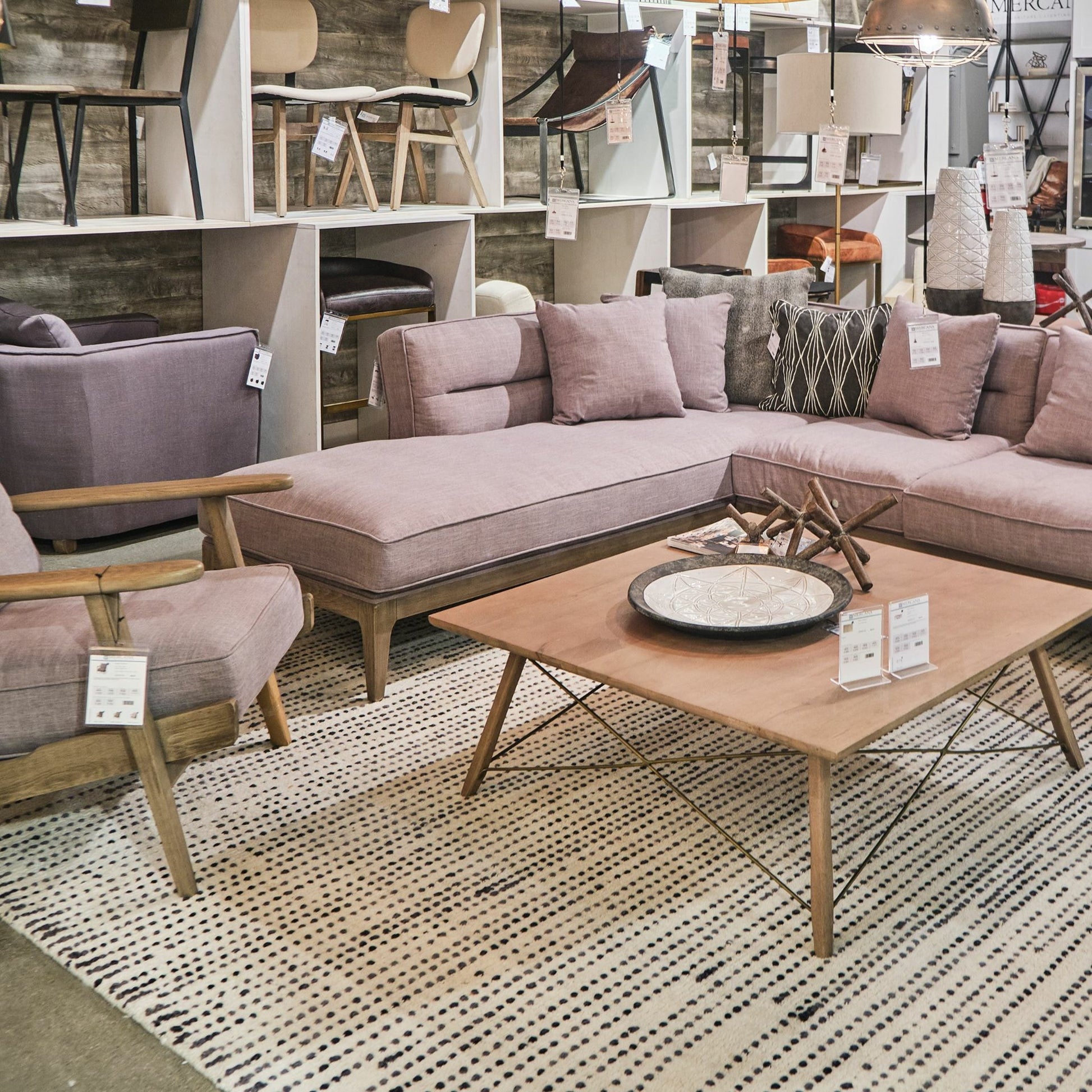 Kirby Coffee Table by Mercana in medium brown. Made from unique in a modern style.