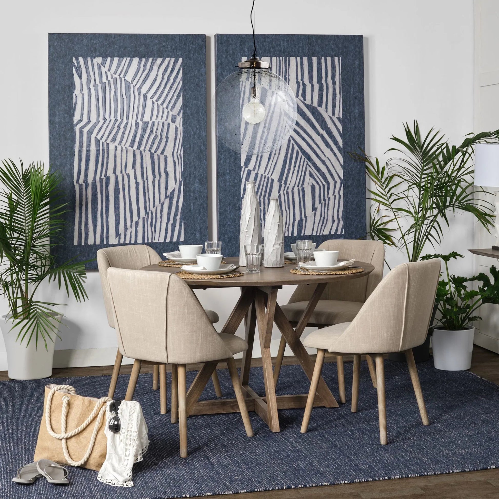 Jennings Dining Table by Mercana in brown. Made from solid wood in a modern style.