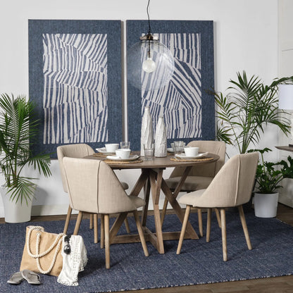 Jennings Dining Table by Mercana in brown. Made from solid wood in a modern style.