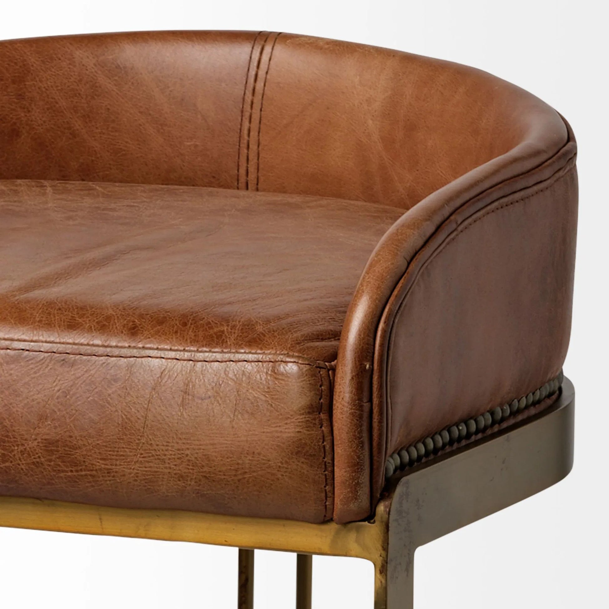 Hollyfield Leather Seat Bar/Counter Stool by Mercana. Made from unique in a modern style.