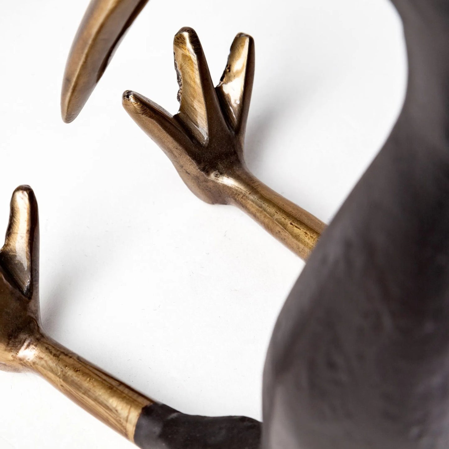 052 SR-815066 | Closeup | Dodo Cast Aluminum Mauritian Bird Sculpture by Mercana in black, antiqued gold. Made from unique in a eclectic & global style.