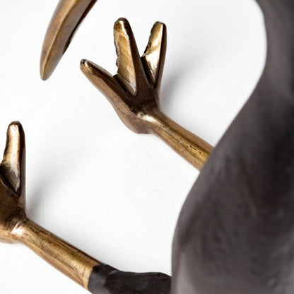 Dodo Cast Aluminum Mauritian Bird Sculpture by Mercana in black, antiqued gold. Made from unique in a eclectic & global style.