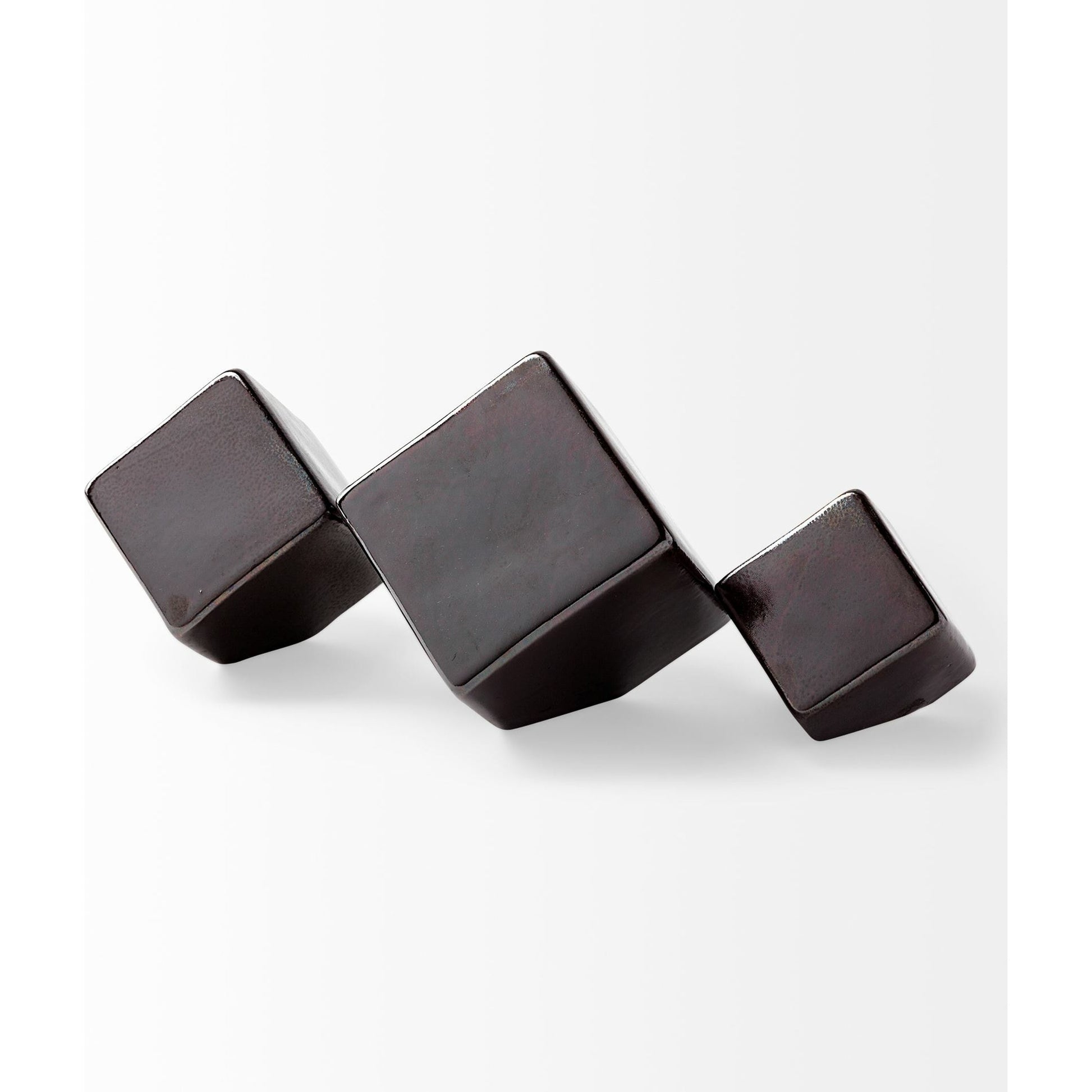 Mayweather Black Geometric Ceramic Cubes Set of Three by Mercana in natural. Made from unique in a modern style.